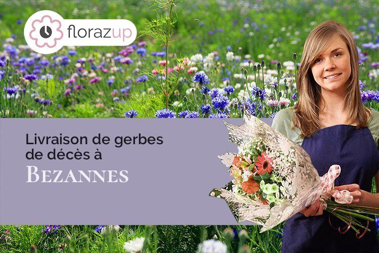 fleurs deuil pour des funérailles à Bezannes (Marne/51430)