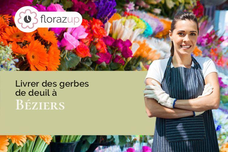 fleurs deuil pour un décès à Béziers (Hérault/34500)