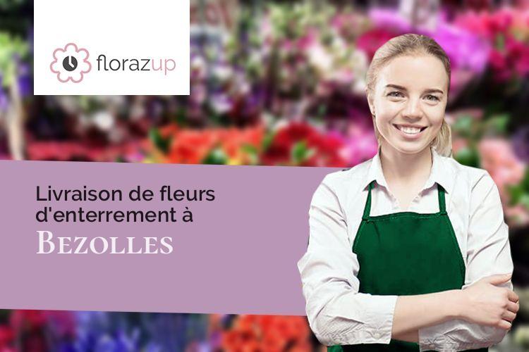 gerbes de fleurs pour des funérailles à Bezolles (Gers/32310)