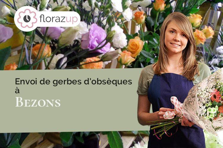 couronnes de fleurs pour des funérailles à Bezons (Val-d'Oise/95870)