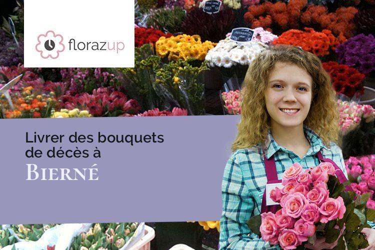 couronnes de fleurs pour un enterrement à Bierné (Mayenne/53290)