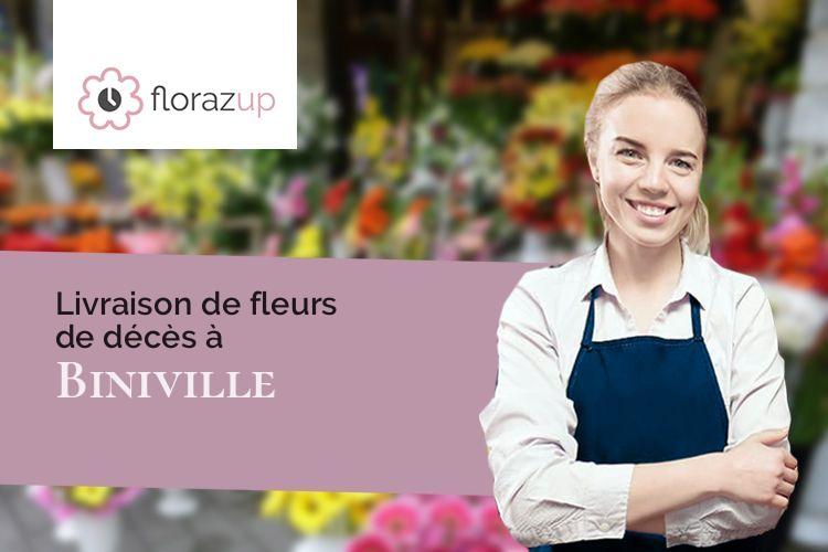 coeurs de fleurs pour des funérailles à Biniville (Manche/50390)