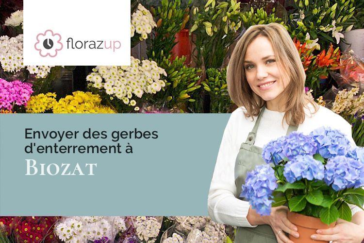 couronnes de fleurs pour un décès à Biozat (Allier/03800)