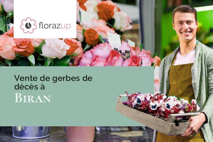 fleurs deuil pour des funérailles à Biran (Gers/32350)