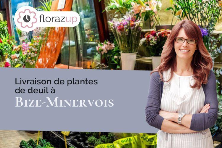 couronnes de fleurs pour un enterrement à Bize-Minervois (Aude/11120)