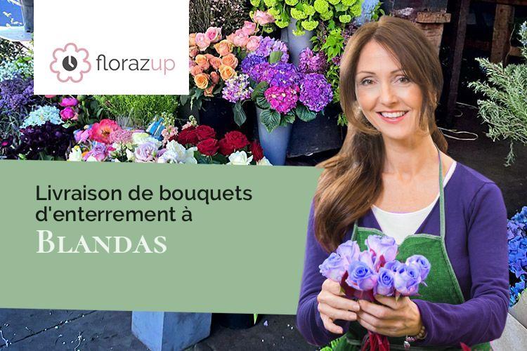 fleurs deuil pour un enterrement à Blandas (Gard/30770)