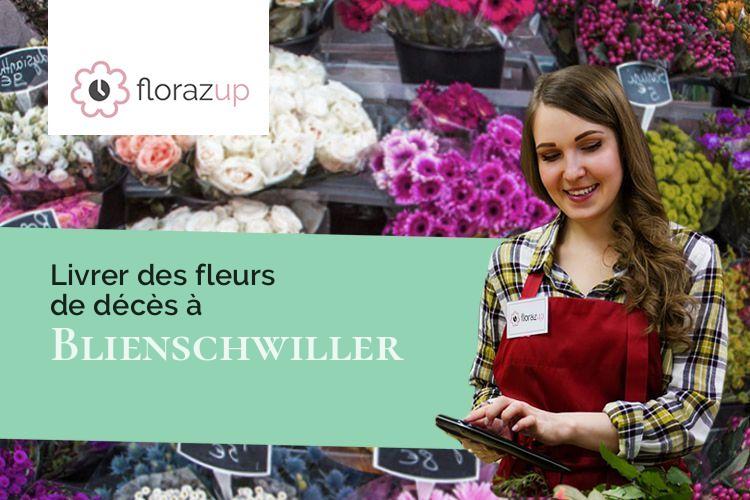 coeurs de fleurs pour un enterrement à Blienschwiller (Bas-Rhin/67650)