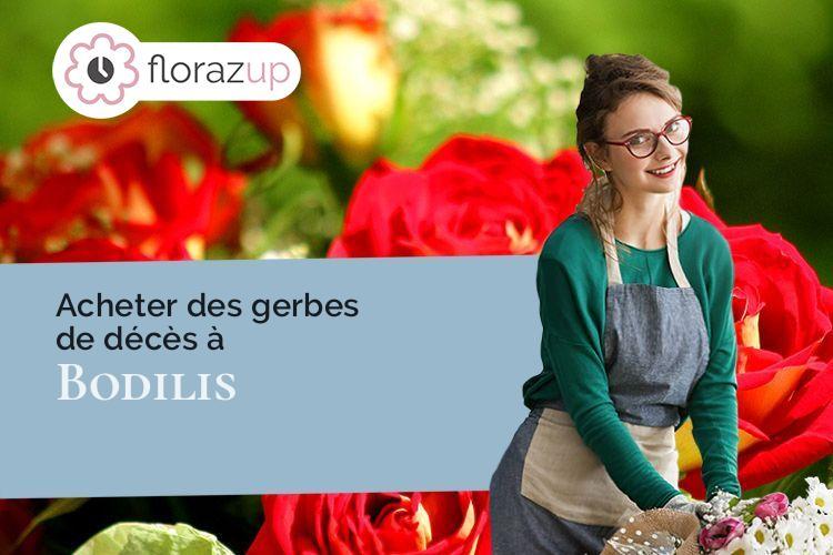 fleurs deuil pour des funérailles à Bodilis (Finistère/29400)