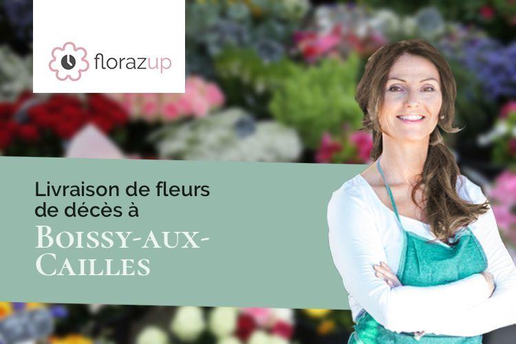 couronnes florales pour des obsèques à Boissy-aux-Cailles (Seine-et-Marne/77760)