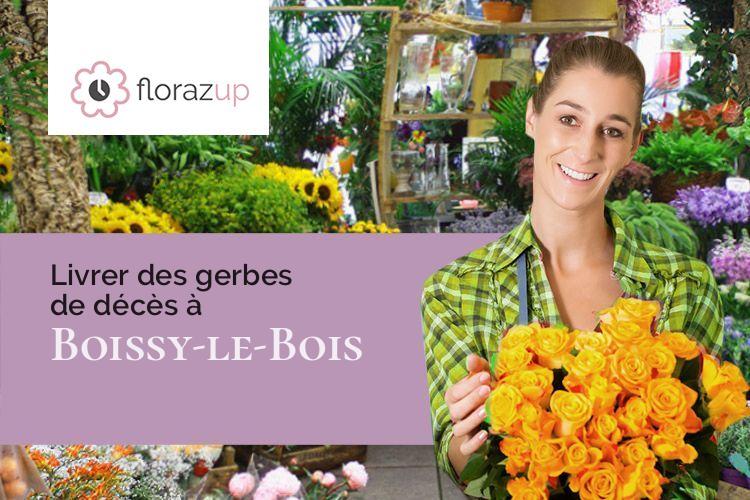couronnes de fleurs pour des funérailles à Boissy-le-Bois (Oise/60240)