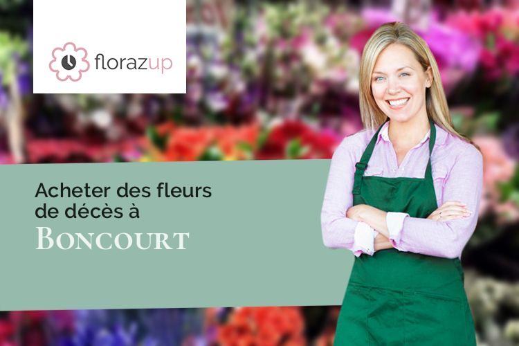 couronnes de fleurs pour un deuil à Boncourt (Eure-et-Loir/28260)