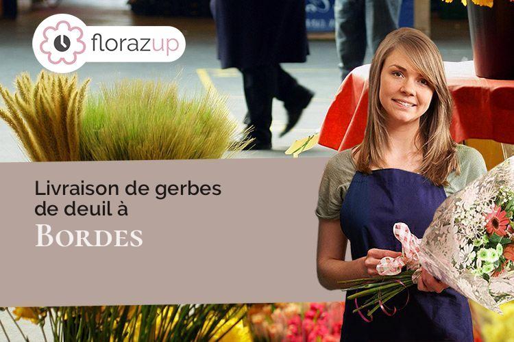gerbes de fleurs pour des funérailles à Bordes (Pyrénées-Atlantiques/64510)