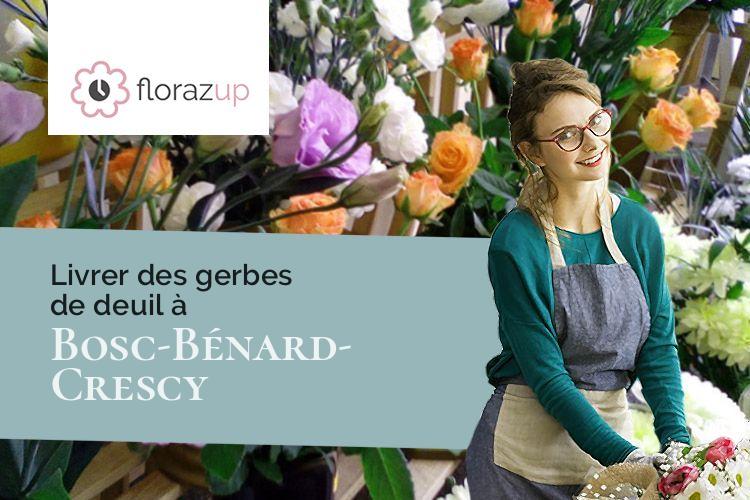 couronnes de fleurs pour un enterrement à Bosc-Bénard-Crescy (Eure/27310)
