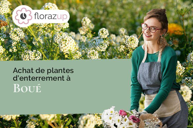 couronnes de fleurs pour un enterrement à Boué (Aisne/02450)