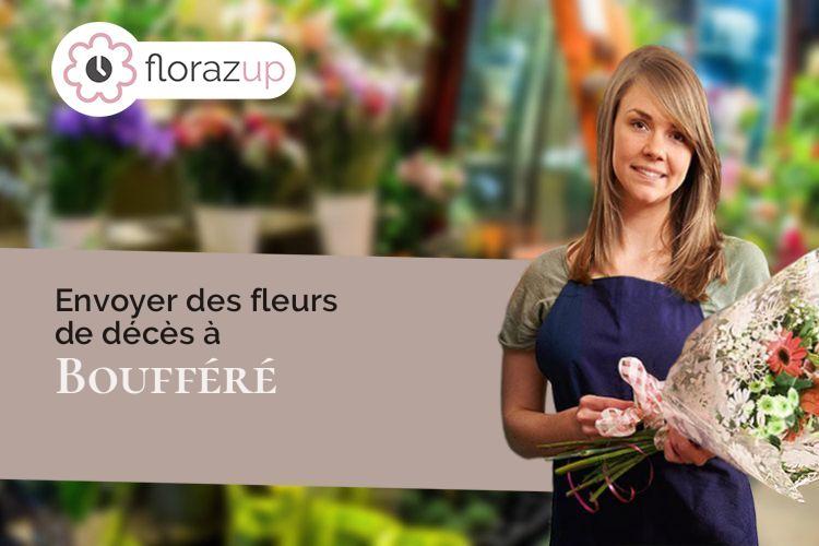 coeur de fleurs pour un décès à Boufféré (Vendée/85600)