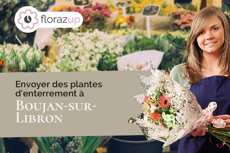 couronnes de fleurs pour des funérailles à Boujan-sur-Libron (Hérault/34760)