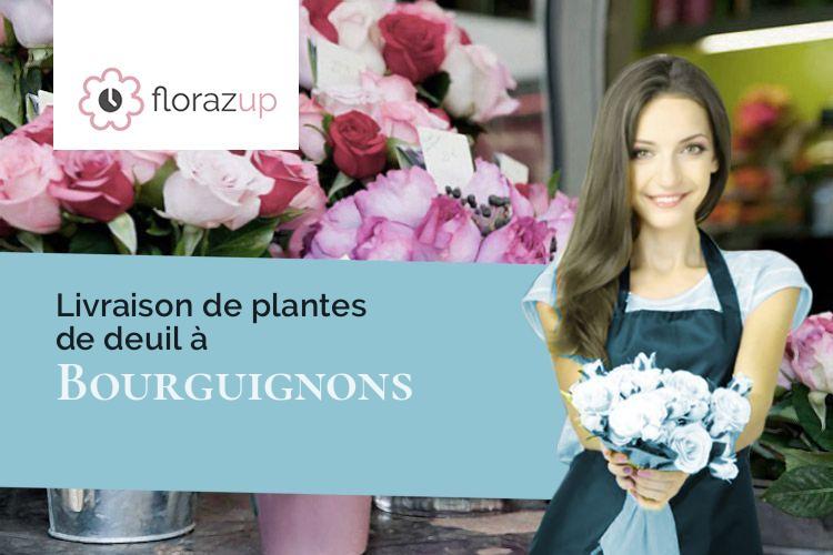 bouquets de fleurs pour des funérailles à Bourguignons (Aube/10110)
