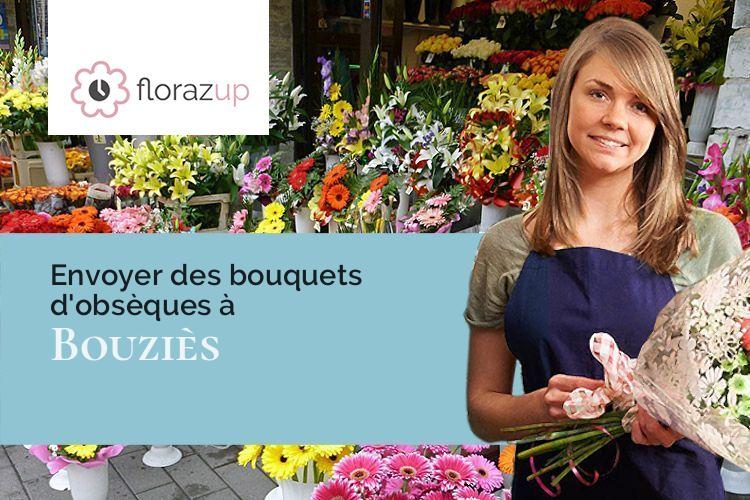 croix de fleurs pour un enterrement à Bouziès (Lot/46330)