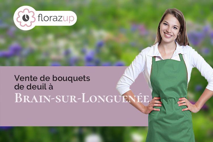 compositions de fleurs pour un deuil à Brain-sur-Longuenée (Maine-et-Loire/49220)