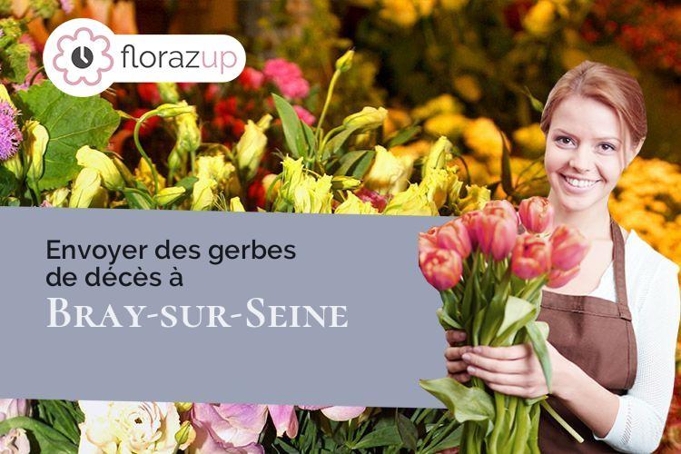 fleurs deuil pour un enterrement à Bray-sur-Seine (Seine-et-Marne/77480)