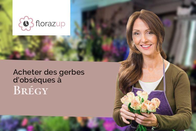 couronnes de fleurs pour un deuil à Brégy (Oise/60440)