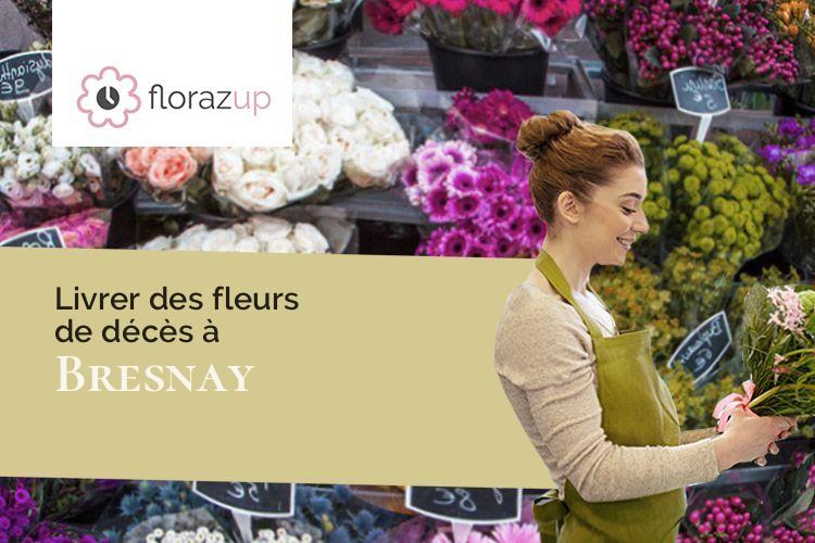 couronnes de fleurs pour des funérailles à Bresnay (Allier/03210)