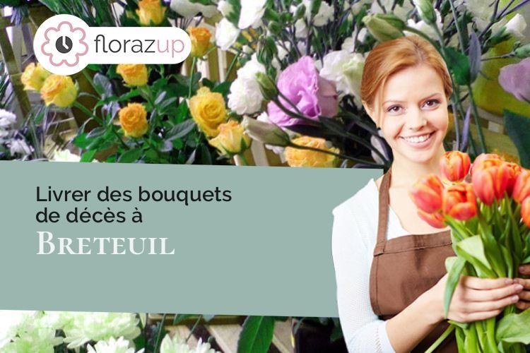 compositions florales pour un enterrement à Breteuil (Eure/27160)