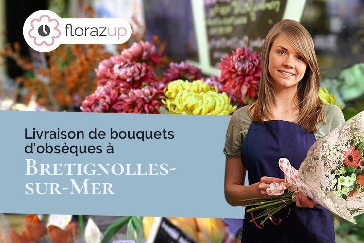 couronnes florales pour des funérailles à Bretignolles-sur-Mer (Vendée/85470)