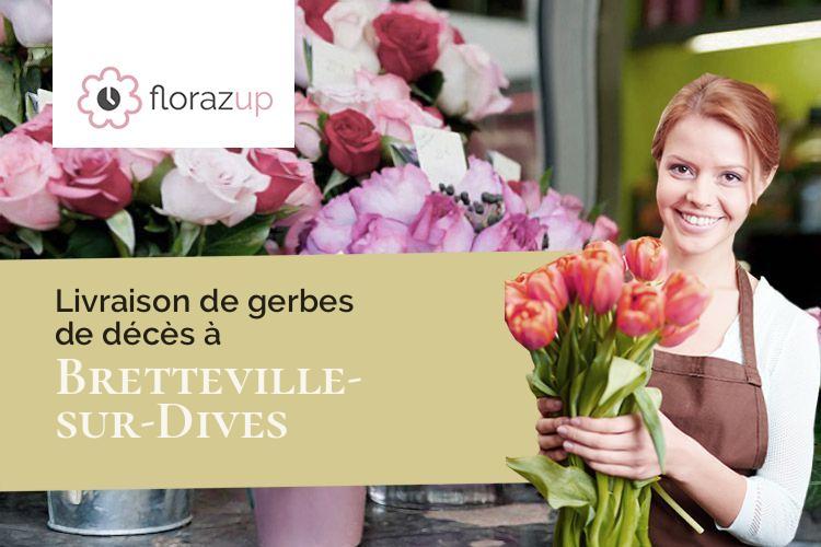 couronnes florales pour un deuil à Bretteville-sur-Dives (Calvados/14170)