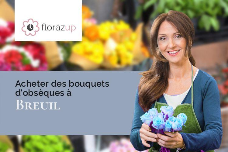 couronnes florales pour des obsèques à Breuil (Marne/51140)