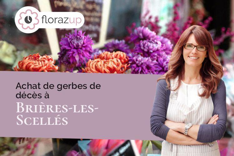croix de fleurs pour un deuil à Brières-les-Scellés (Essonne/91150)