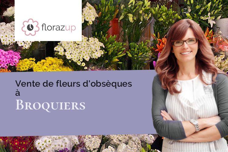 fleurs deuil pour un décès à Broquiers (Oise/60220)