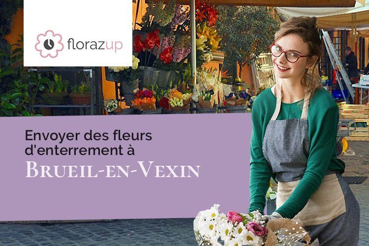 couronnes de fleurs pour des funérailles à Brueil-en-Vexin (Yvelines/78440)