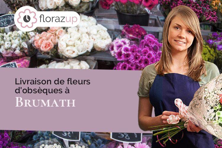 couronnes de fleurs pour un décès à Brumath (Bas-Rhin/67170)