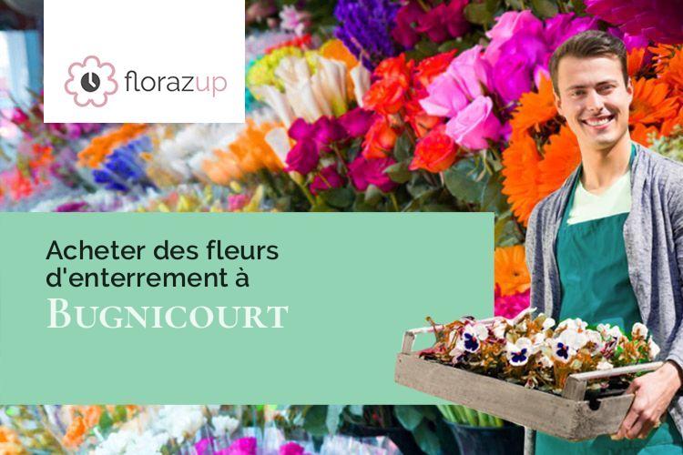 couronnes de fleurs pour des funérailles à Bugnicourt (Nord/59151)