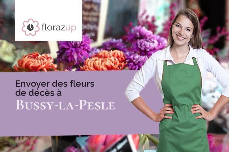 couronnes florales pour un deuil à Bussy-la-Pesle (Nièvre/58420)