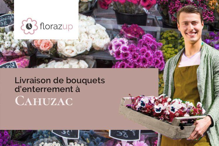 couronnes de fleurs pour un enterrement à Cahuzac (Aude/11420)