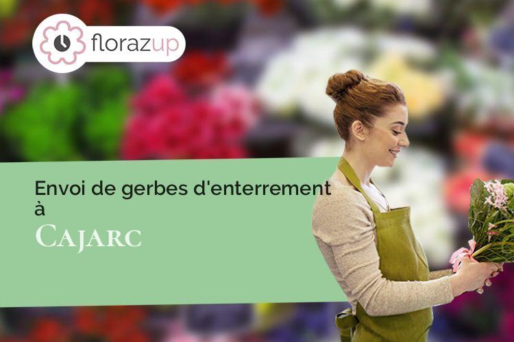 couronnes de fleurs pour des funérailles à Cajarc (Lot/46160)