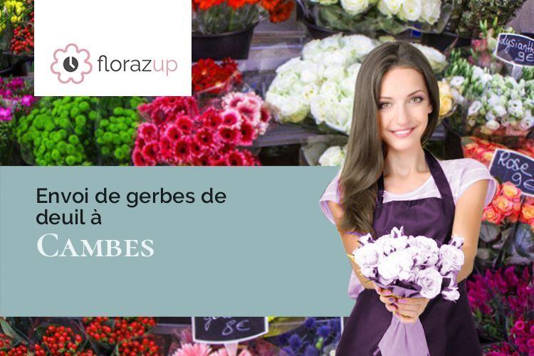 couronnes de fleurs pour un enterrement à Cambes (Lot/46100)