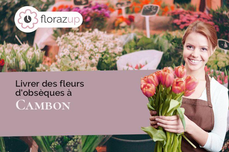 couronnes de fleurs pour des funérailles à Cambon (Tarn/81990)