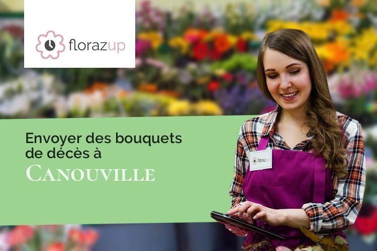 fleurs deuil pour des funérailles à Canouville (Seine-Maritime/76450)