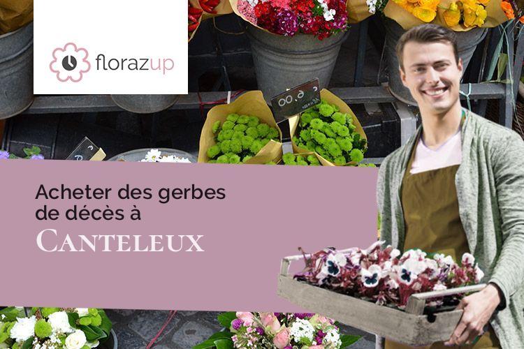 croix de fleurs pour un décès à Canteleux (Pas-de-Calais/62270)