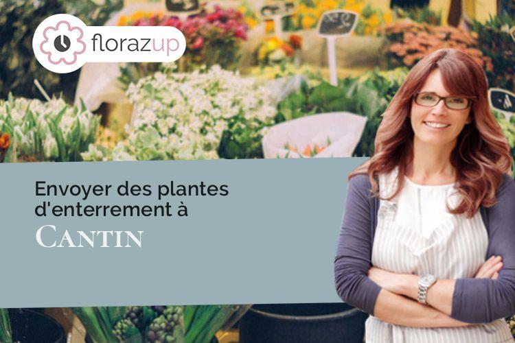 coeur de fleurs pour un décès à Cantin (Nord/59169)