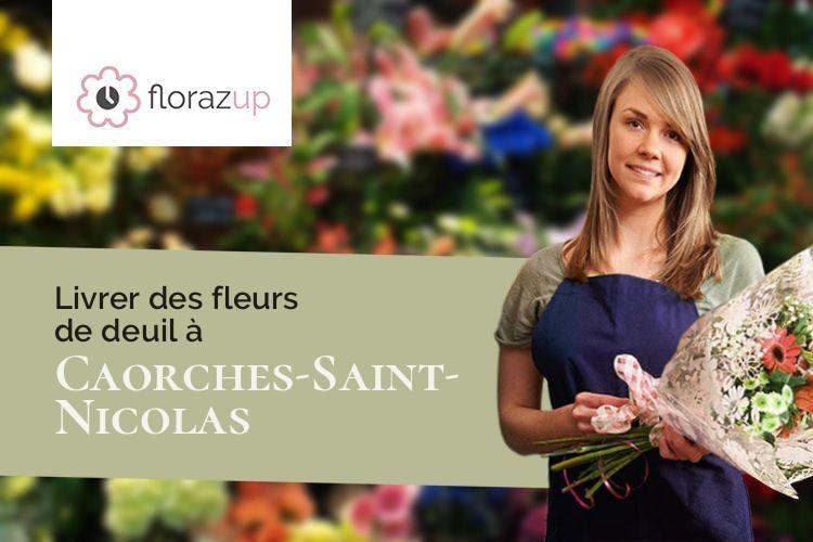 compositions de fleurs pour des funérailles à Caorches-Saint-Nicolas (Eure/27300)