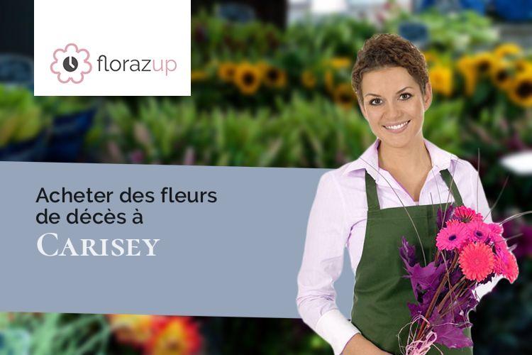 couronnes de fleurs pour un deuil à Carisey (Yonne/89360)