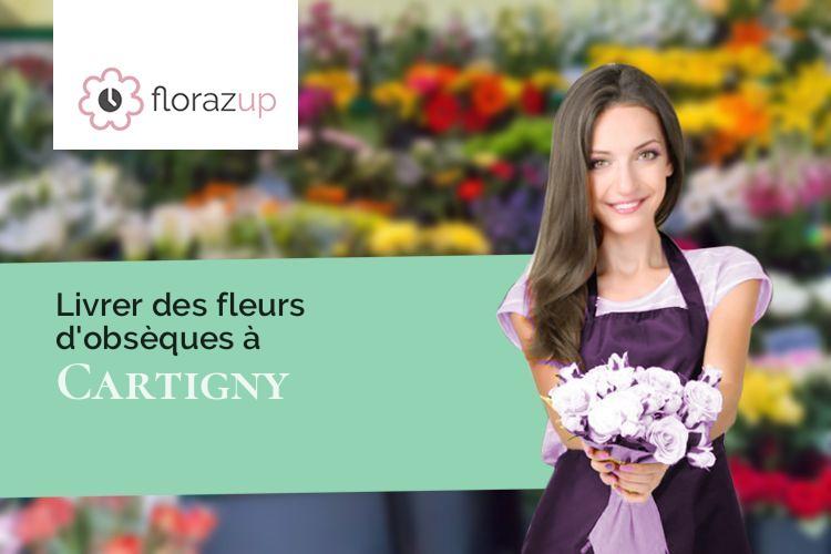 bouquets de fleurs pour des funérailles à Cartigny (Somme/80200)