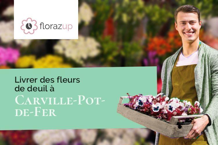 compositions florales pour des funérailles à Carville-Pot-de-Fer (Seine-Maritime/76560)