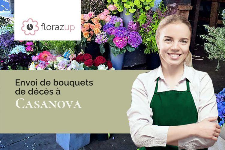 croix de fleurs pour un enterrement à Casanova (Corse/20250)