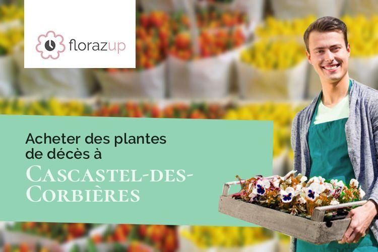 couronnes florales pour un deuil à Cascastel-des-Corbières (Aude/11360)