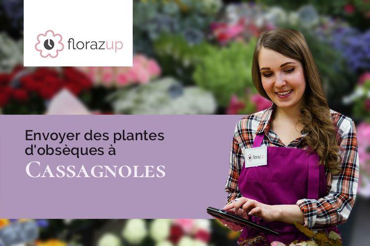 compositions de fleurs pour un deuil à Cassagnoles (Hérault/34210)